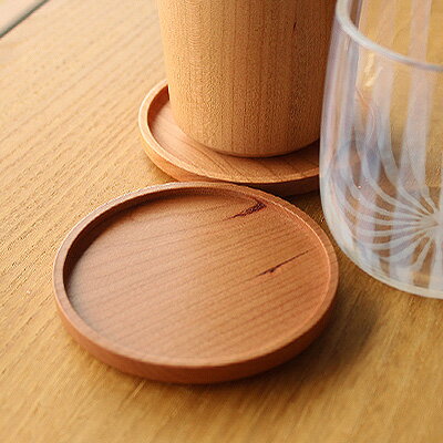 天然無垢材を使用した贅沢な木製コースター「Coaster -Round-」北欧風デザイン/キッチン雑貨