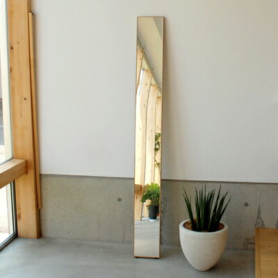 姿見できる鏡、卓上・壁掛け対応、木製フレームの鏡、「ミラー Lサイズ」 北欧風デザイン