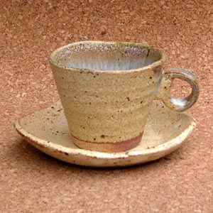 黄霞　コーヒー碗皿