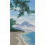 【メール便 送料無料】のれん 四季富士夏 三保の松原 風景画 和風 85x150cm 日本製 9273 2つ割れ 2,390円
