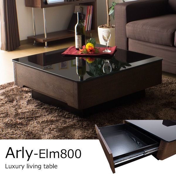 テーブル / Arly 正方形 80×80cm 収納付き ローテーブル ガラステーブル リ…...:momu:10007934
