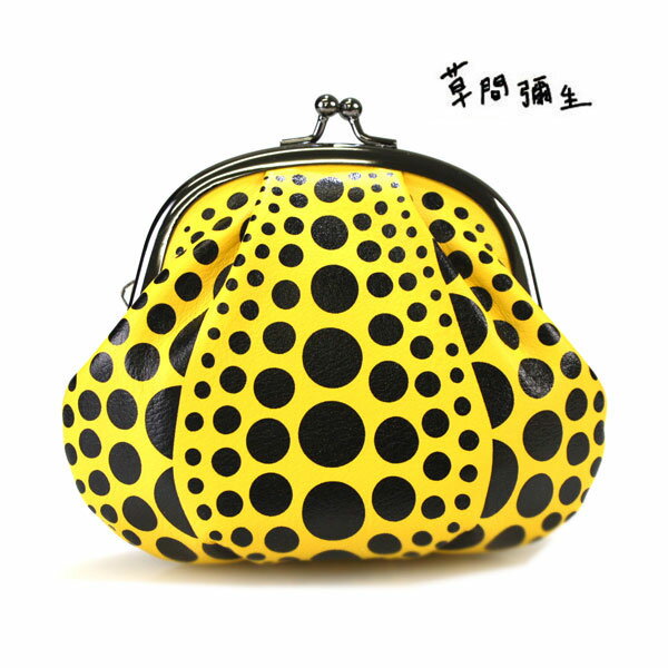 草間彌生 yayoi kusama☆財布 がま口 コイン PUMPKIN パンプキン かぼちゃ 南瓜 水玉 ドット 黄色 イエロー 保存袋付き わが永遠の魂 草間彌生展 ブランド クリスマス ハロウィン バレンタイン