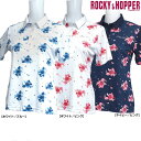 ROCKY&HOPPER ロッキー&ホッパー 大きめフレンチローズが大人の可愛らしさをアップ レディース半袖台襟シャツ RH-1727SL