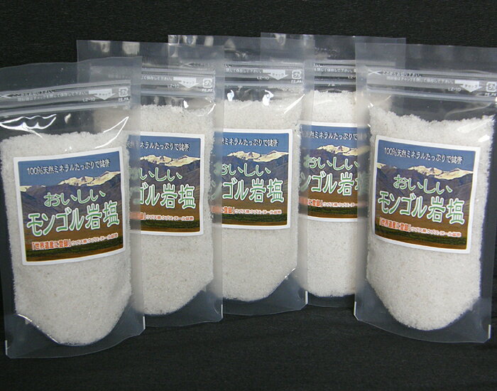 美味しいモンゴル岩塩「大袋」 180g 5パック！【天然】今だけ【送料無料】！美味しい理由の【訳あり】限定