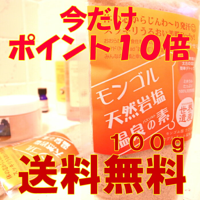 「お試し用」モンゴルバス 天然岩塩温泉の素 100g【入浴剤】【バスソルト】【デトックス】【ダイエット】【岩塩】【期間限定】【送料無料】