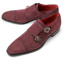 【クリアランスセール】【通常37,800円】CORDWAINER コードウェイナー ステッチ入り ダブルモンクストラップ OSWALD-4 スエード ボルドー【ドレスシューズ 革靴 ビジネス メンズ インポート】コードウェイナー