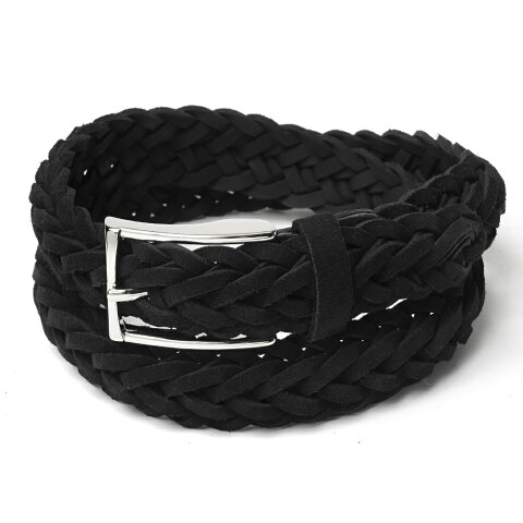 サドラーズ Saddler's スエードメッシュベルト 【3.0cm幅】 G256 ブラック【メンズ ベルト ビジネス イタリア】