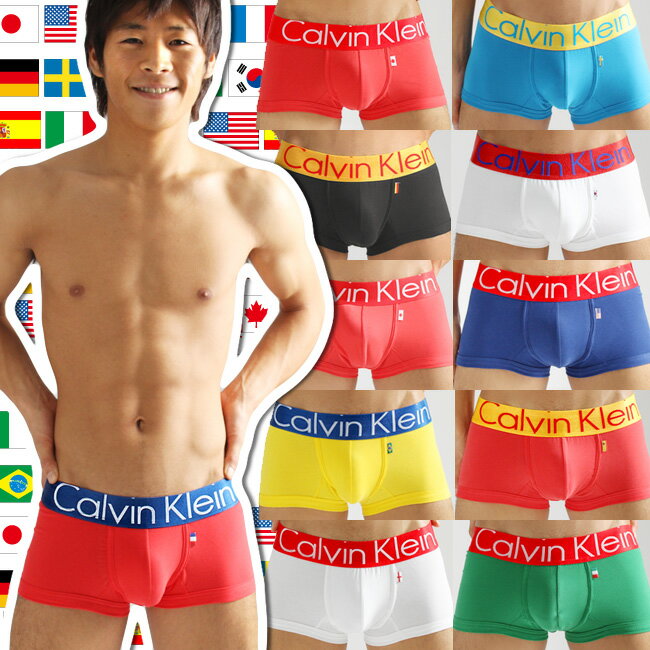 国旗がキュートな完全限定品！【Calvin Klein】スチールコットン/ローライズボクサーパンツ【テイストセクシー】メンズ男性下着【カルバンクライン】Steel Cotton United / Low Rise Trunk（ボクサーパンツ）