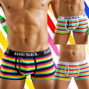 【2枚購入で送料無料】【DIESEL ディーゼル】 UMBX-DIVINE BOXER-SHORTS Cotton Stretch 【マルチストライプ】 (ボクサーパンツ)【男性下着 メンズ 下着 ディーゼル ボクサーパンツ】