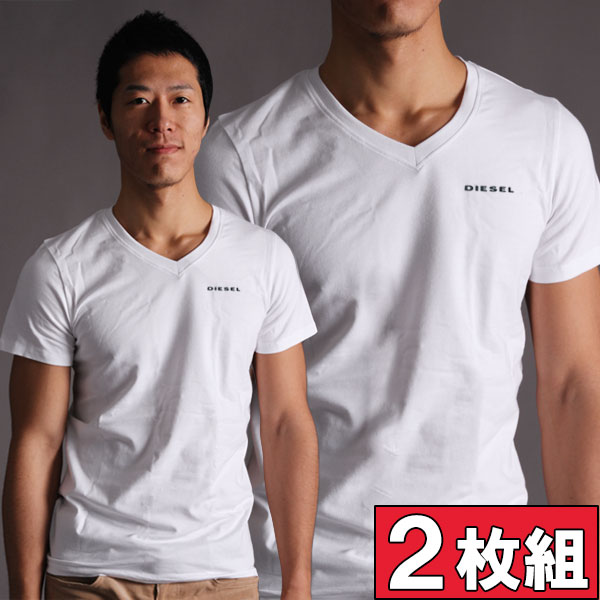 DIESEL ディーゼル VネックTシャツ 半袖 お得な2枚組み UMTEE-MICHAE…...:monkey:10005794