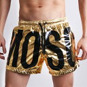 MOSCHINO モスキーノメンズ水着 ボードショーツ サーフパンツ MAXI LOGO GOLD ショート丈 膝上 男性水着 スイムウェア ご返品不可【moschino モスキーノ】
