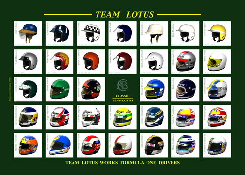 チームロータス　Classic Team Lotus ドライバーズ　ヘルメットポスター