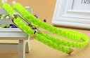 ベルト メッシュ風 編み込み 細身 (ネオングリーン)