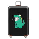 ショッピングキャリーケース スーツケースカバー 仮装したネコ ユニーク プリント (恐竜, Mサイズ) 【送料無料】