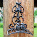 ホースハンガー 壁掛け 寄り添う2羽の鳥 蛇口の装飾 アンティーク風 鉄製