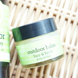 パーフェクトポーション　outdoor balm face&body アウトドアバーム 15g ;　ボディクリーム　ちょっとした赤みに　ティートリー　アーモンド油　ミツロウ　西洋ハッカ　ティートゥリー クリーム