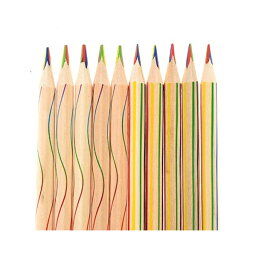 Copeflap カラフル色鉛筆 レインボー色鉛筆 4色芯 多色えんぴつ 4色鉛筆 <strong>虹色鉛筆</strong> (三角軸, 20本セット)
