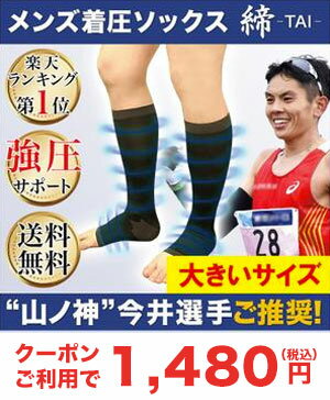 大きいサイズ メンズ 着圧ソックス【締-TAI-