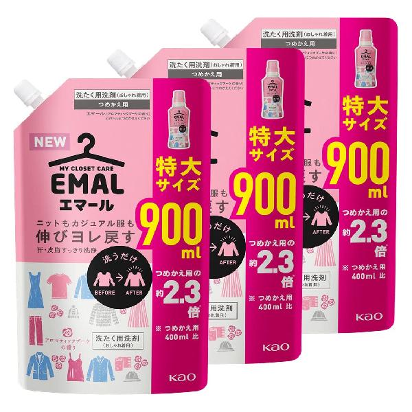 【まとめ買い】<strong>エマール</strong>（EMAL）<strong>洗濯洗剤</strong> 液体 <strong>アロマティックブーケの香り</strong> 詰め替え900ml×3個