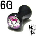 ボディピアス 【ポップスカル】ピクチャーデザイン ダブルフレアプラグ バージョン2.0【6G(4.0mm)】 BPPL-08PSK-06G グラフィック ボディーピアス/ガイコツ/ドクロ/骨/リボン/ピンク/パンク/ロック/カワイイ/kawaii/10P05Nov16