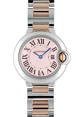 カルティエ W6920034 レディース バロンブルー SM PG&SS ピンクシェル文字盤 クォーツ ブレスレット［CARTIER BALLON BLEU］［カルティエ バロンブルー］