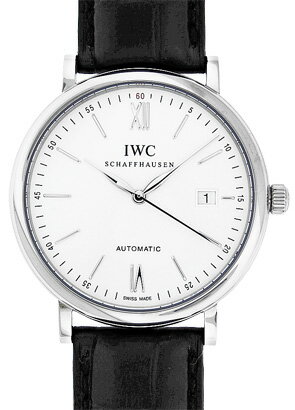 IWC IW356501 ポートフィノ SS シルバー文字盤 自動巻 レザー 