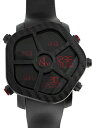 ジェイコブ JC-GST-CBN デジタル ファイブタイムゾーン ゴースト カーボンベゼル PVD 黒文字盤 クォーツ ラバー