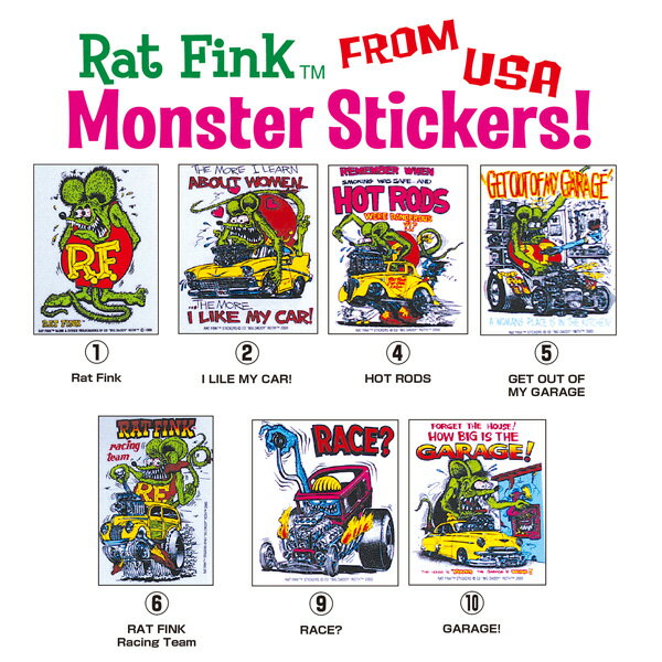 Rat Fink モンスターステッカー 1Ed Big Daddy Roth によって描かれたアメリカの香りがプンプンと漂うこだわりのラットフィンク モンスター ステッカーです！