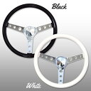 MOONEYES (ムーンアイズ) Original Classic Style Vinyl Grip Steering Wheel 34cm 13.5" 3 ROUND-HOLE SPOKES