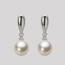 パール ピアス 8.0mm アコヤ 真珠 ピアス K18WG ホワイトゴールド