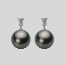 パール ピアス 10mm 黒蝶 真珠 ピアス K18WG ホワイトゴールド レディース NB00010R21PC0617W0