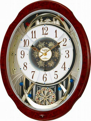 オルゴールからくり時計 （電波掛時計）スモールワールド リズム時計（日本製） 4MN499-RH23...:morinouta:10001427