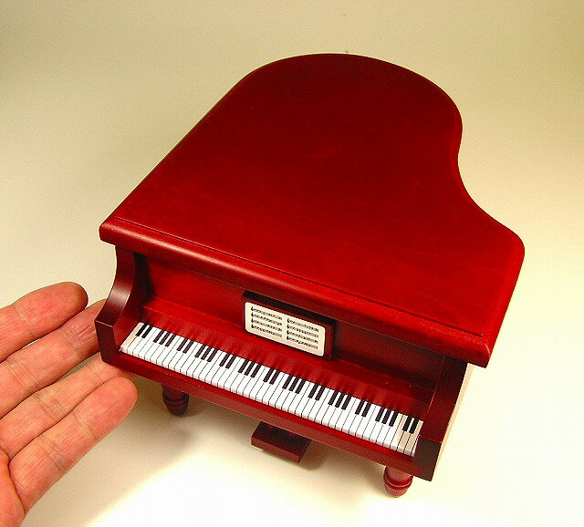 ピアノ型オルゴール　18弁オルゴール内臓　ワインレッド　（日本製）YK-GP-3グランドピアノ型オルゴール・・・ 豊富な曲目よりお選び下さい。