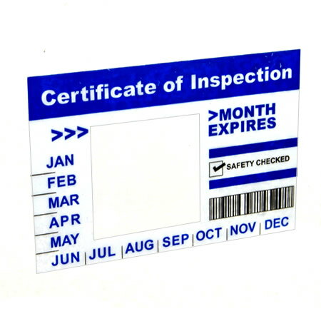 【メール便 ゆうパケット299円】 ステッカー Certificate Inspection ブルー...:morisan:10022983