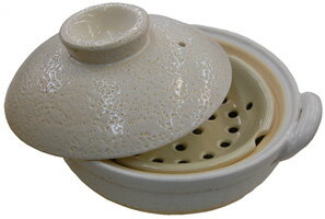 伊賀焼窯元　長谷製陶「ヘルシー蒸し鍋」（白）中食材そのものの味を生かした感動の味