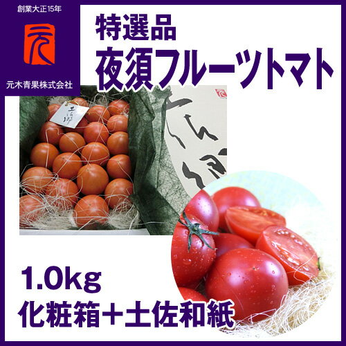 特選品[A-037]【市場直送便】夜須フルーツトマト／1.0kg（約20玉） 化粧箱詰＋土…...:moritokuzo:10001114