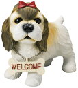 ラブリーウェルカムドッグ シーズー 犬 オーナメント 置物 庭 部屋 玄関先 インテリア 雑貨 ガーデニング ガーデニング雑貨 ガーデン雑貨