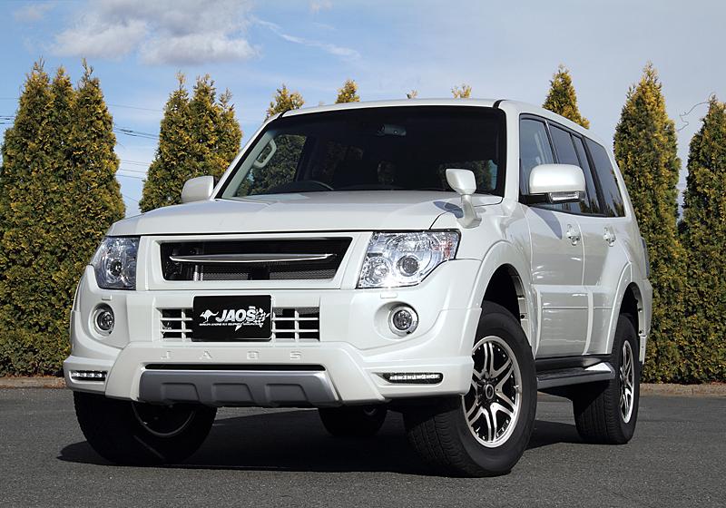 JAOS ジャオス フロントバンパーガード (LEDデイランプ付) 【A016329】 ミツビシ パジェロ V80/90系 | 三菱 MITSUBISHI PAJERO V80 V90 FRONT用 バンパーガード アンダーエアロ DAYLAMPタイプ スタイリッシュ ドレスアップ