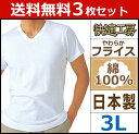 送料無料3枚セット 快適工房 半袖V首Tシャツ 3Lサイズ ...