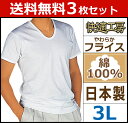送料無料3枚セット 快適工房 半袖U首Tシャツ 3Lサイズ ...