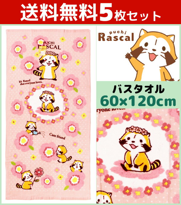 送料無料5枚セット 林タオル あらいぐまラスカル バスタオル おはな アライグマ キャラクターグッズ コットン | 綿100% 結婚祝い プレゼント 入園祝い 出産祝い 出産内祝い 子供 かわいい ギフト 可愛い キャラクター バス タオル