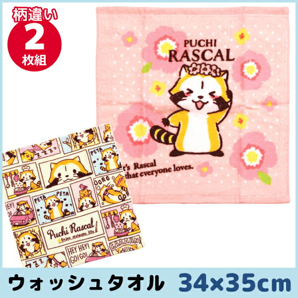 林タオル あらいぐまラスカル ウォッシュタオル おはな アライグマ 2枚組 ハンドタオル キャラクターグッズ 綿 コットン | プチギフト 綿100% 入園祝い 出産祝い 出産内祝い 子供 可愛い おしぼりタオル かわいい ギフト キャラクター
