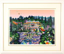 ヒロ・ヤマガタ 絵画 「サントロペの絵画教室」 フランス コートダジュール 絵 インテリア ナイーフアート シルクスクリーン 版画 額付き 国内送料無料