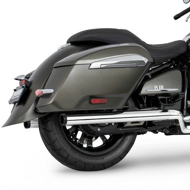 BMW R18B バガー/R18 トランスコンチネンタル 22- スリップオンマフラー 2.5インチ径 ストレートカット クローム フリーダムパフォーマンス