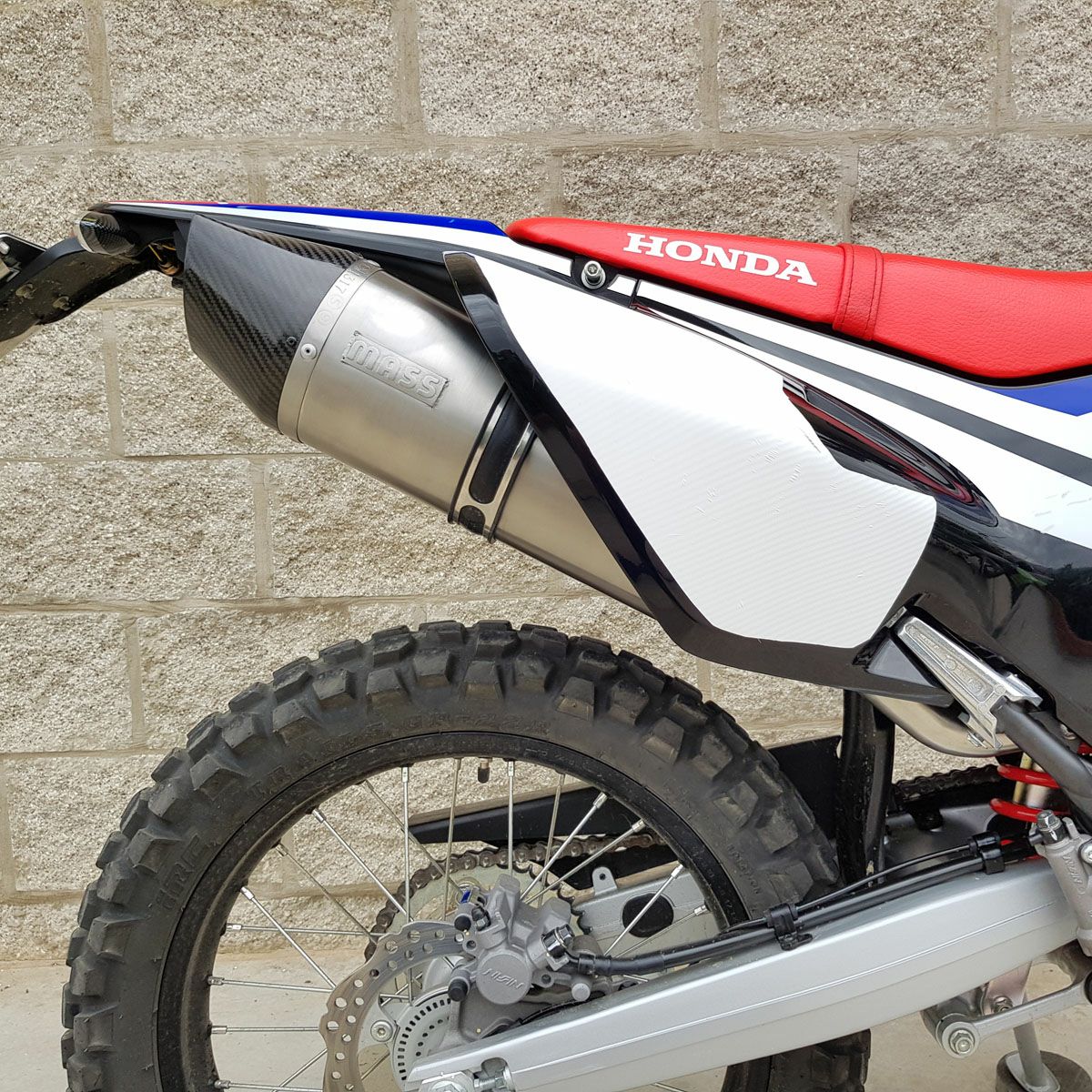 CRF250 Rally オーバルステンレス スリップオンマフラー カーボンチップ(レーシング) MASS Exhaust