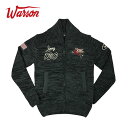 【ワーソンモータース/Warson Motors】 KNIT TRACK JACKET カーボン メンズ ニット ジップアップ トラック ジャケット カーディガン ジェームス・ディーン オマージュ