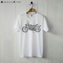 受注生産【白いTシャツと黒いバイク】backfire Tシャツ メンズ レディース ユニセックス ホワイト 半袖 日本製 シリアルナンバー入り 【返品交換不可】