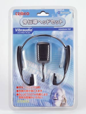 周囲の音を遮ることなくワイヤレスで通話TEMCO 骨伝導 ブルートゥースハンズフリーヘッドセット HG40SAN-TBTJK