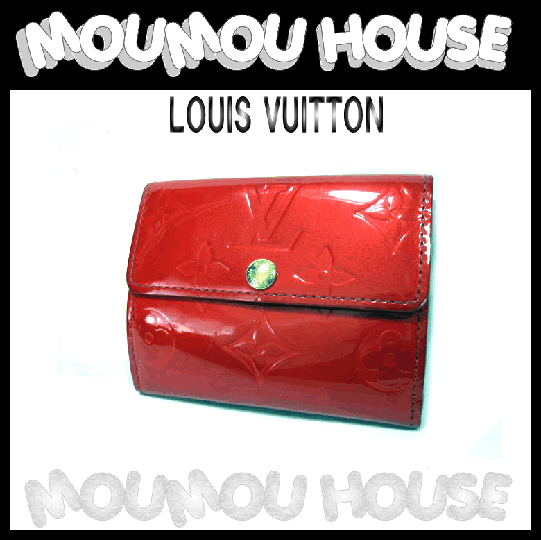 ルイヴィトン　財布　ルイビトン　LV　レディース■LOUIS　VUITTON■ヴェルニ■ラドロー■ルージュ■カード＆コインケース♪M91090【タイムセール】【中古】【モウモウハウス】