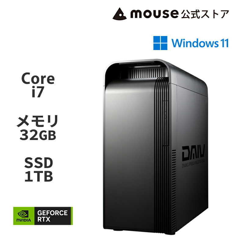 【ポイント5倍！】DAIV FX-I7G6T Core <strong>i7</strong>-<strong>14700</strong>KF 32GB メモリ 1TB M.2 SSD GeForce RTX 4060 Ti 静音性が高い水冷CPUクーラー搭載！ デスクトップ パソコン マウスコンピューター 新品 クリエイターpc